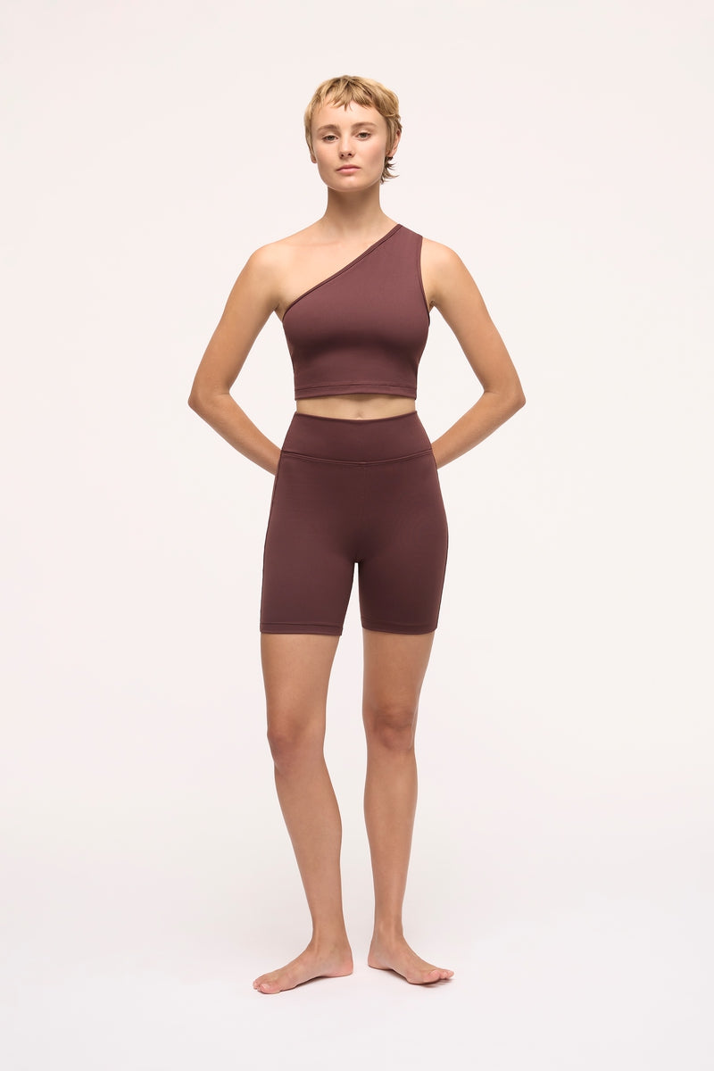Elyse One Shoulder Top | Coffee