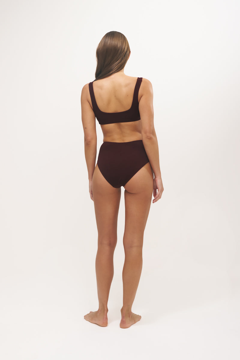 Lou High Waist Bottom | Micro Terry | Coffee