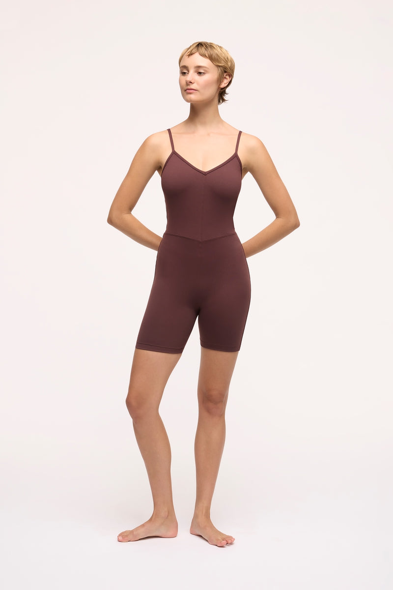 Carmen Short Bodysuit | Coffee