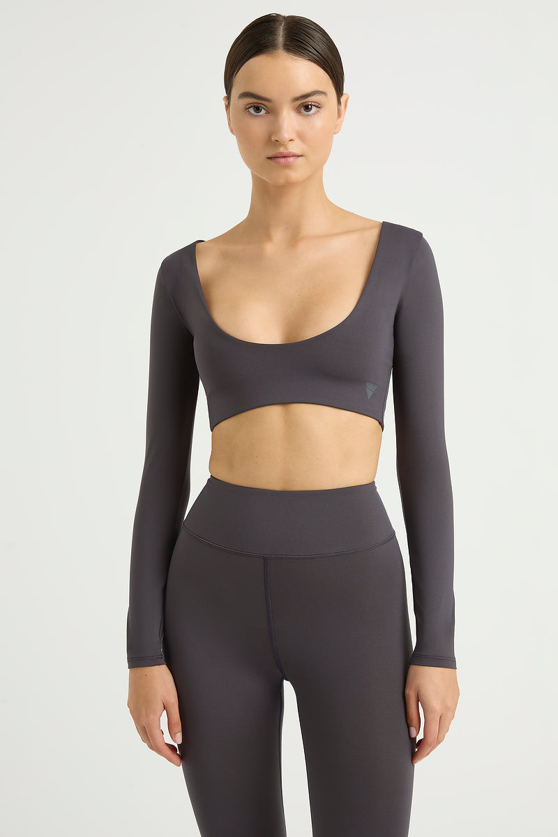 Collagen Long Sleeve Scoop Back Top