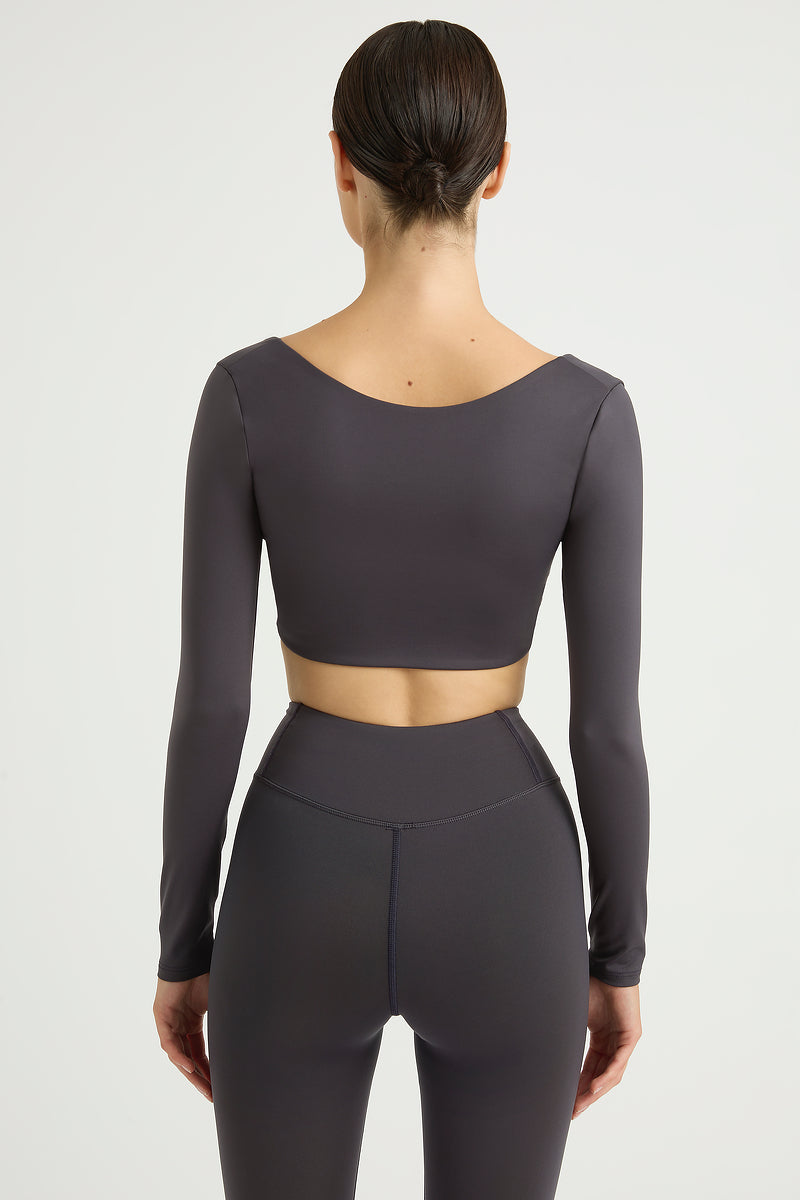 ONDA Collagen Long-Sleeve Scoop-Back Top