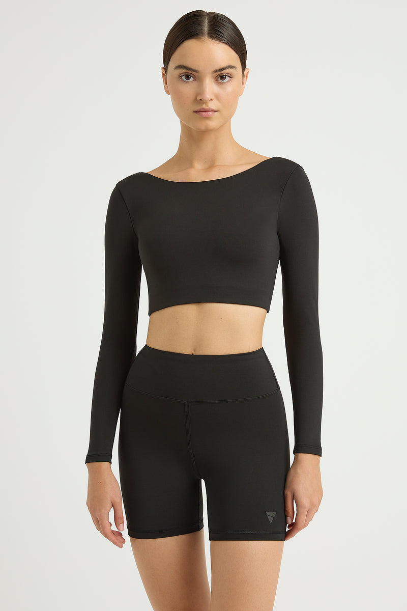 ONDA Collagen Long-Sleeve Scoop-Back Top