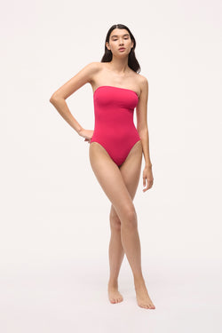 Sadie Bandeau One Piece | Micro Terry | Pink